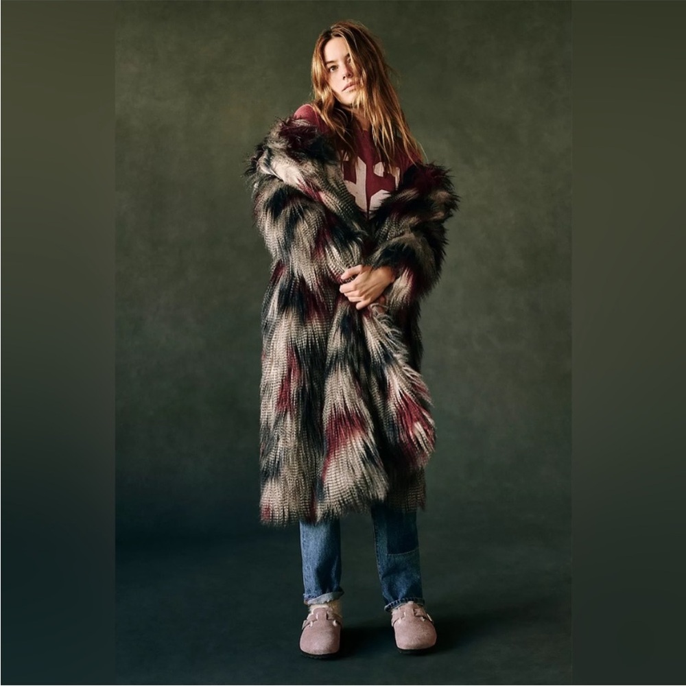 Anthropologie Hutch Faux Fur Coat